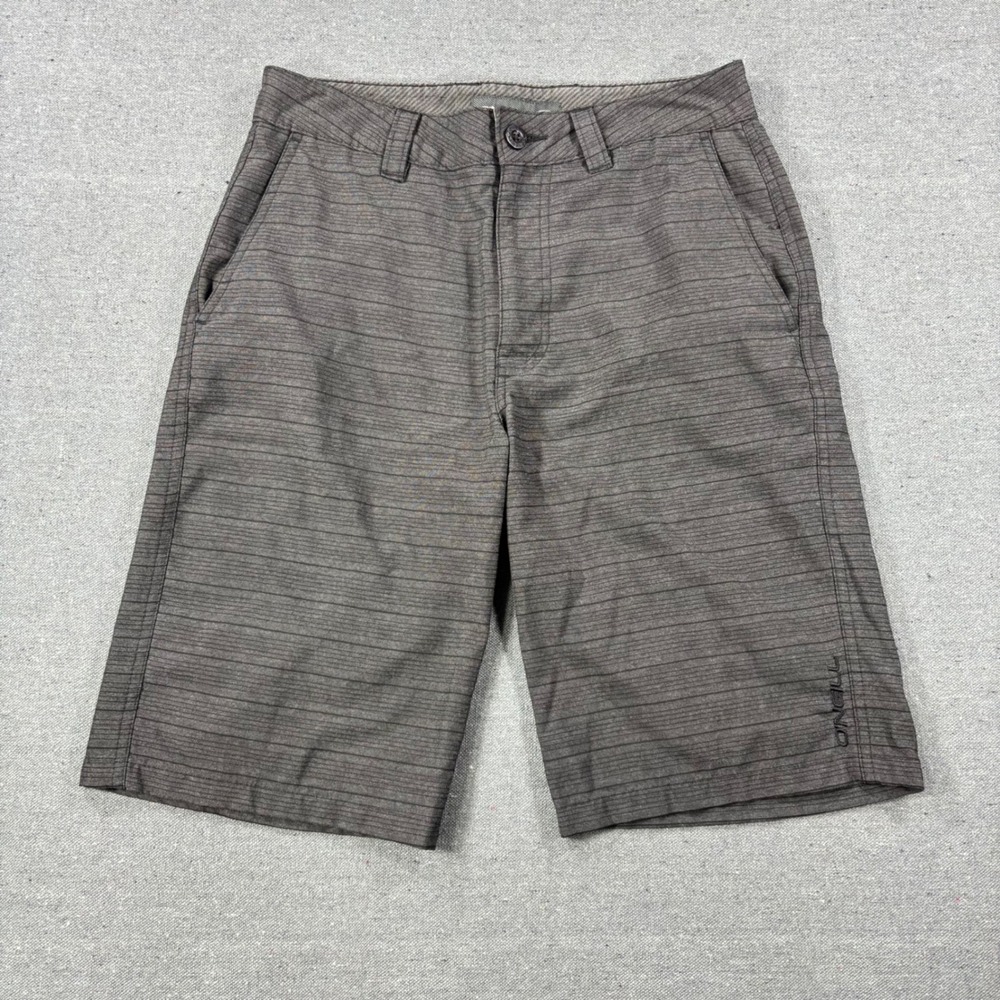O'Neill Hybrid Shorts Men Size 28 Gray Pinstripe Boardshorts Casual Surf